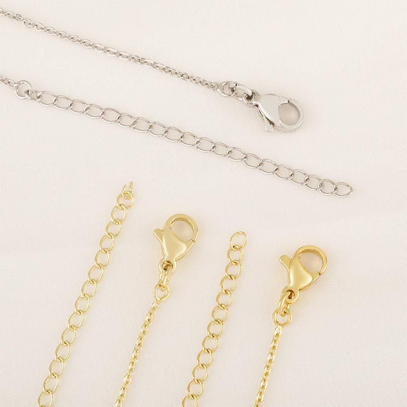 Honglu 18k gold-plated O-shaped extended tail chain diy handcrafted accessory 45+5 high-end collarbone chain extension chain details Picture