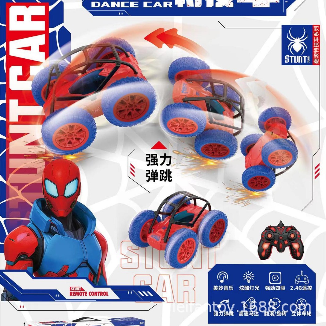 Cross-border new product: Rolling, bouncing and stunt car with lights and music