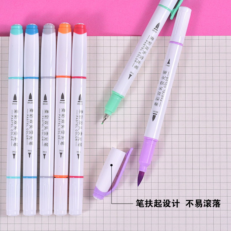 The 12-color soft and hard double-headed highlighters directly supplied by the manufacturer from Tianfeng are brightly colored Application Scenario