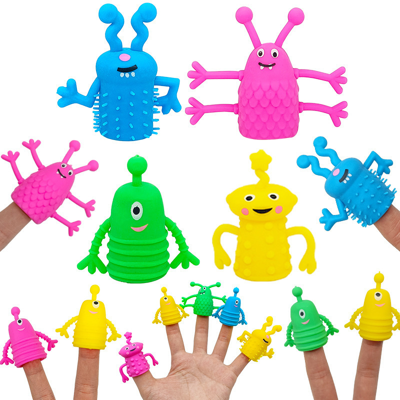Cross-border prank toys, little devil finger dolls, rainbow-colored little monster finger figurines, venting little toys Application Scenario