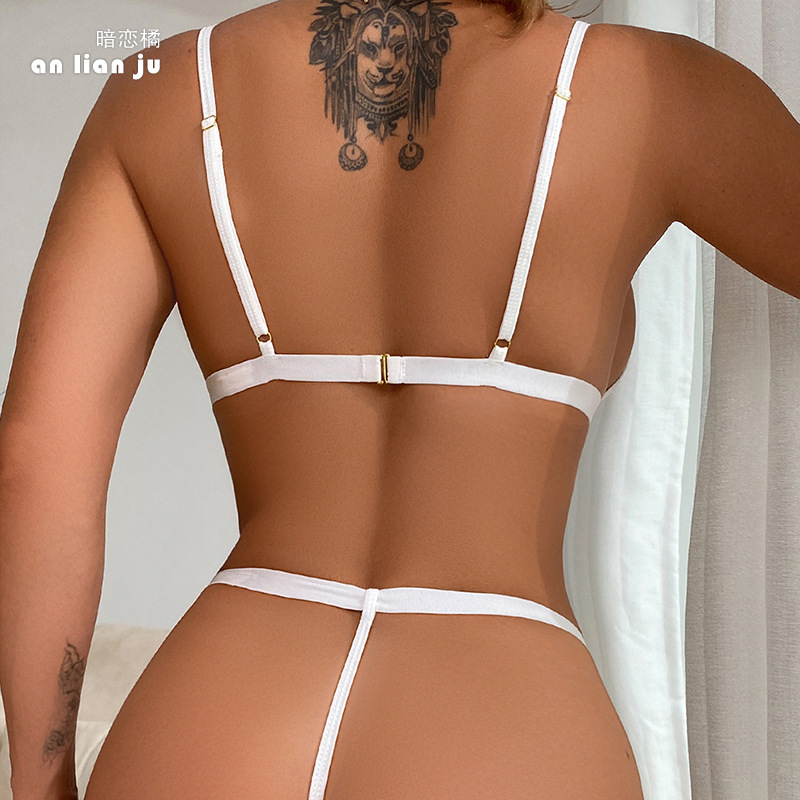 European and American cross-border summer sexy underwear mood bra set Tempting Strawberry cute three-point set wholesale 259 details Picture