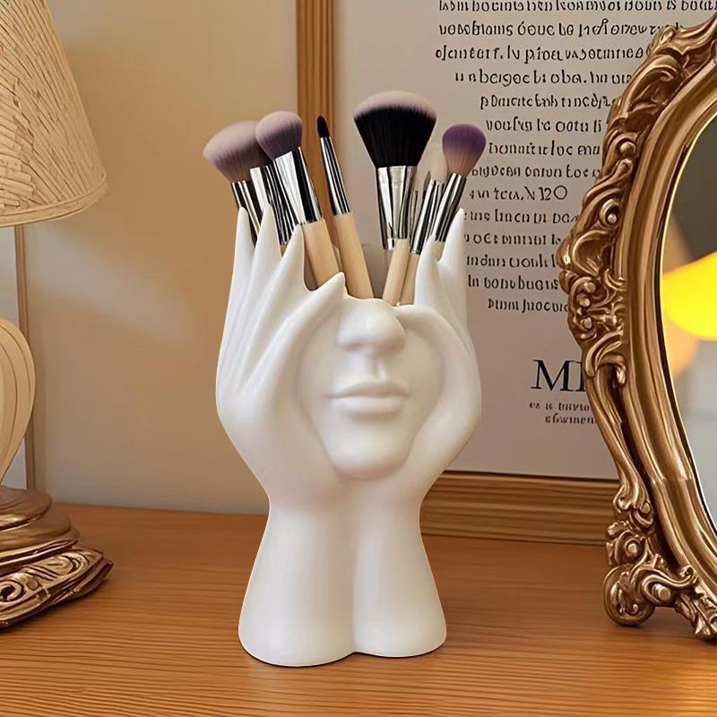 Cross-border high-appearure-level makeup brush storage holder, facial art dressing table desktop, multi-functional cosmetics storage pen holder
