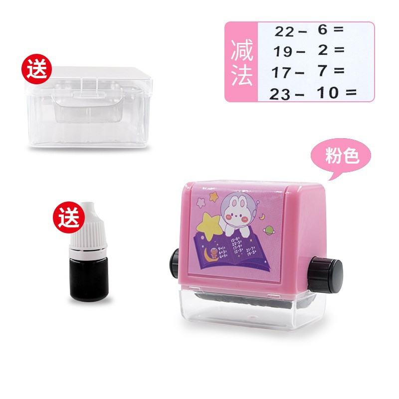 Portable mental arithmetic questions for children's math, addition, subtraction, multiplication and division, roller stamps, 100 addition and subtraction learning tools, and intelligence Application Scenario