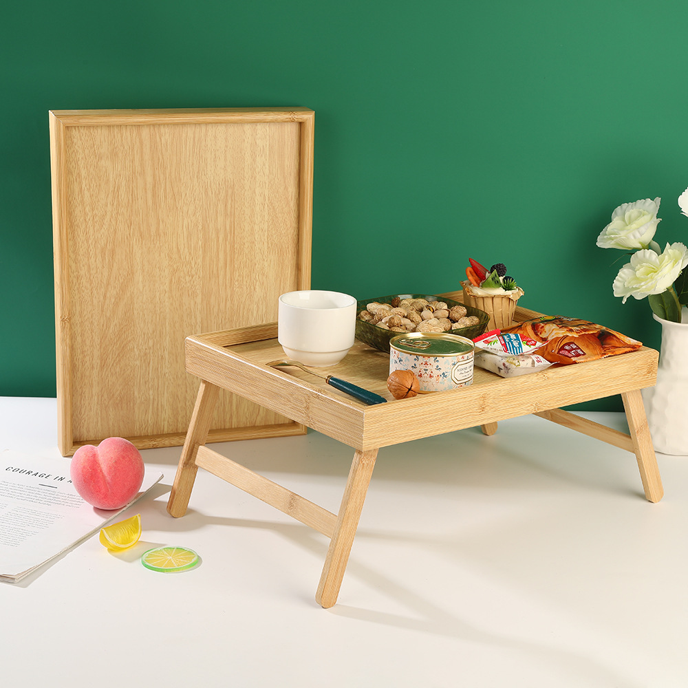 多功能折叠餐桌家居卧室床上懒人竹制托盘客厅阳台迷你简易电脑桌
