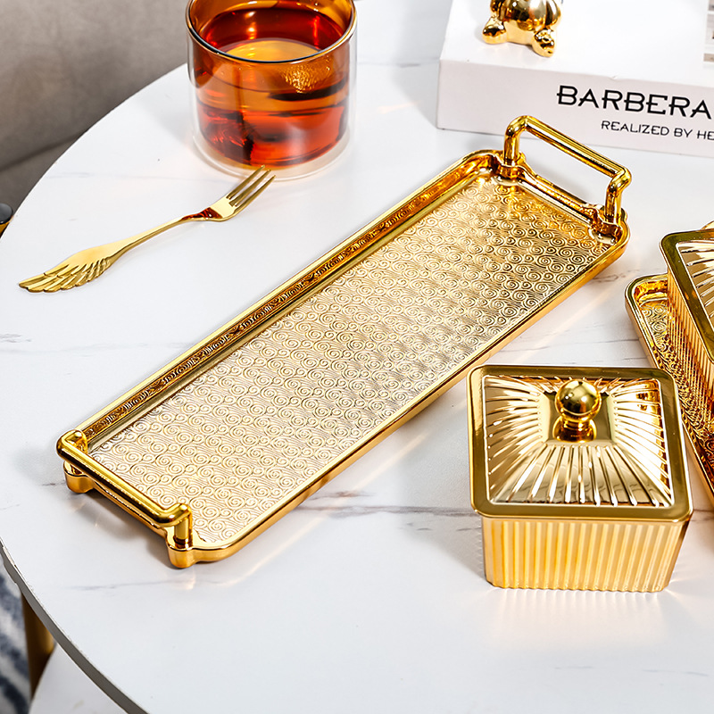 贵族金轻奢ins水果盘家用客厅茶几干果坚果糖收纳果盘点心零食盘细节图