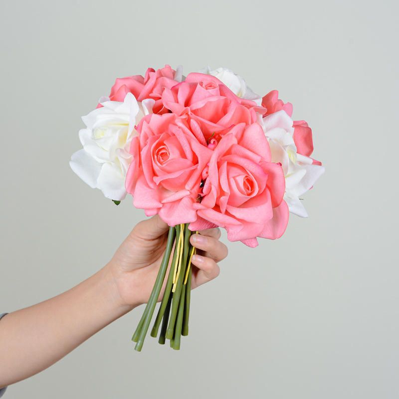 火把狂欢夜导具/仿真花/仿真花diy发饰/电镀玫瑰花/钩织细节图