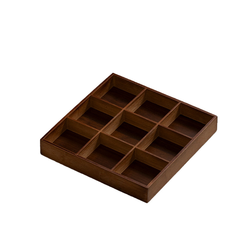 新款家用坚果糕点收纳盘茶点盘围炉煮茶点心拼盘零食果盘收纳宫格白底实物图