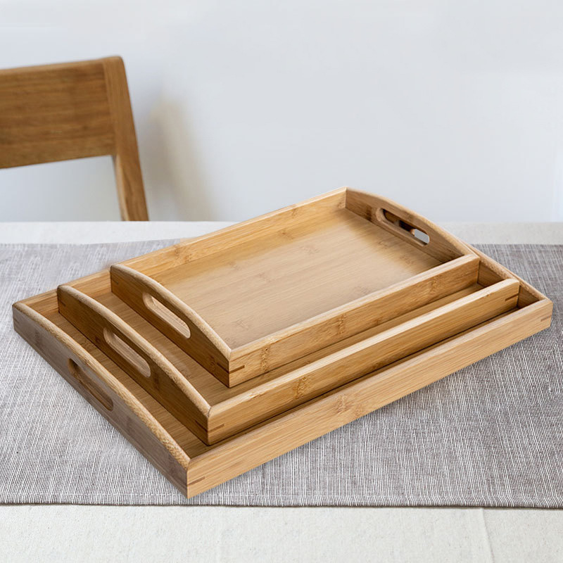 Wholesale bamboo pallets from the manufacturer, household living room and kitchen solid wood pallets, simple tea plates, hand-held dinner plates, tea snack plates full figure