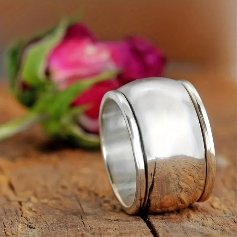 Chenrui Fashion Broadband Ring - Polished surface, Popular wide-edged diamond for men and women on the wheel