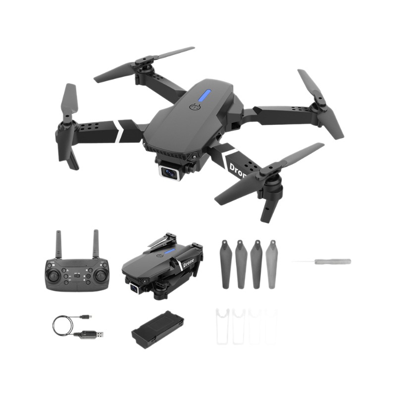 Cross-border customized E88 high-definition dual-camera folding drone four-axis remote-controlled aircraft for export and wholesale by foreign trade manufacturers Item Picture