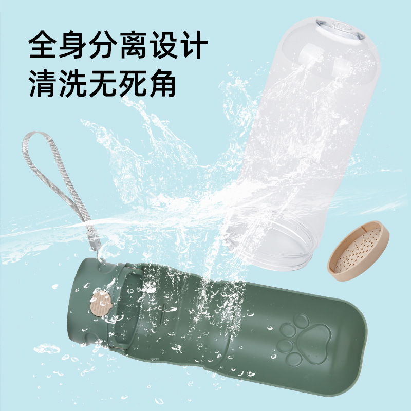 Three portable pet drinking cups: beige, white, green, Eden outdoor folding water cup, small size Application Scenario