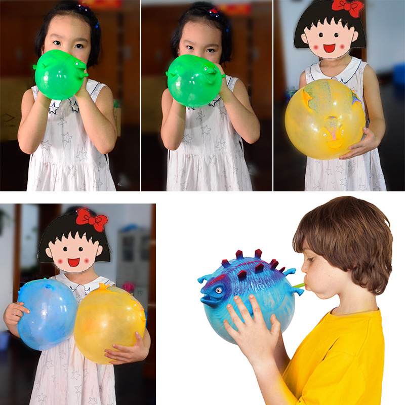 Amazon's best-selling creative and unique toys, TPR, inflatable animal release toys, inflatable dinosaur bouncy balls, cute and unique dinosaur simulation stress-relieving toys, factory direct sales Application Scenario