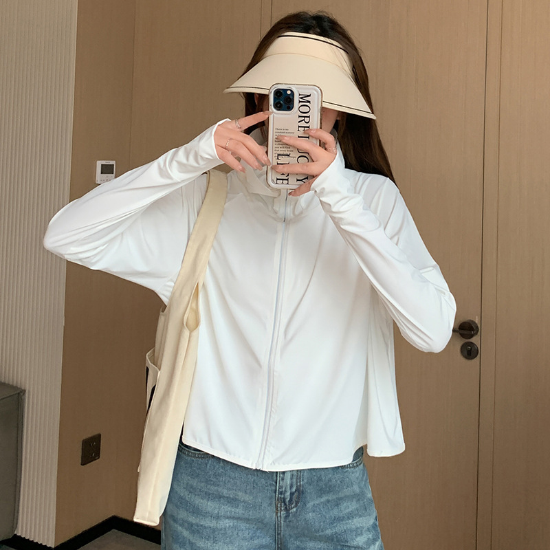 防晒衣冰丝女2025新款夏季原纱防紫外线长袖罩衫外套骑车服透气详情图4