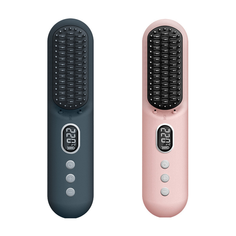 The negative ion electric straightening comb does no harm to hair. The portable curling iron can be used for both straightening and curling. It is suitable for both dry and wet short hair at the top of the head, and the hair roots are wireless Item Picture