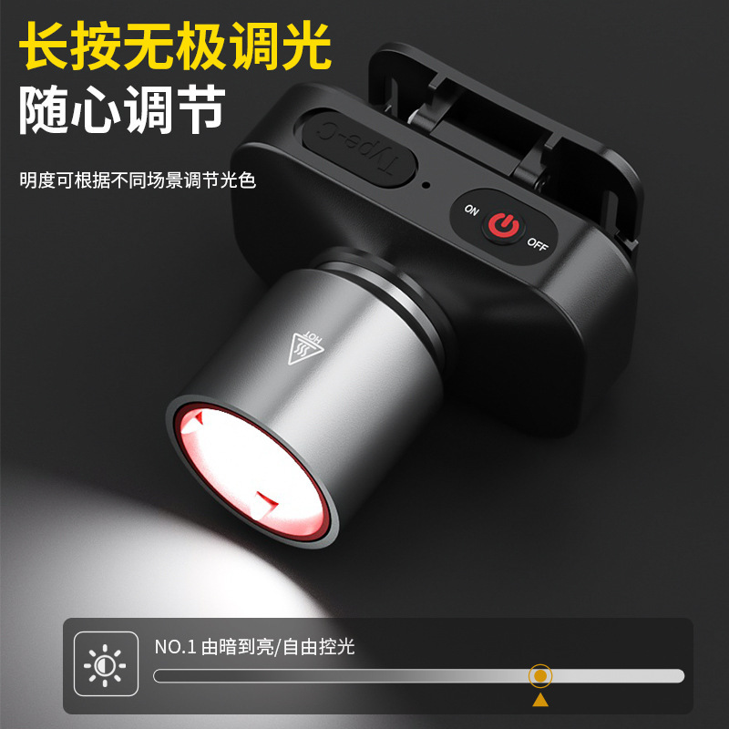 Cross-border best-selling aluminum alloy portable headlamp, multi-functional long-lasting flashlight for outdoor lighting, hand wave sensor Specification image