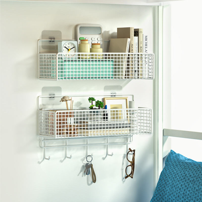 Dormitory hanging baskets, wall storage racks, student dormitories, female dormitory storage racks, bathroom storage racks, no need for drilling details Picture