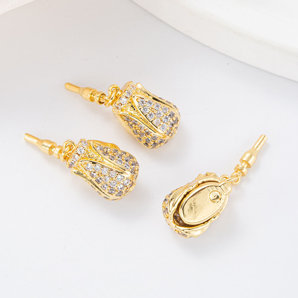 Copper-plated real gold color-preserving necklace, pearl ingot clasp, butterfly tulip diy jewelry necklace, stick clasp Application Scenario