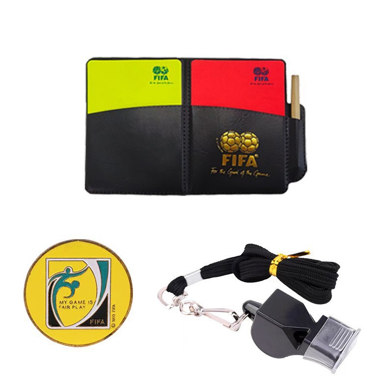 Football match referee supplies and equipment, football training equipment, whistles, red and yellow cards, side picks, side patrol flags, barometers Item Picture