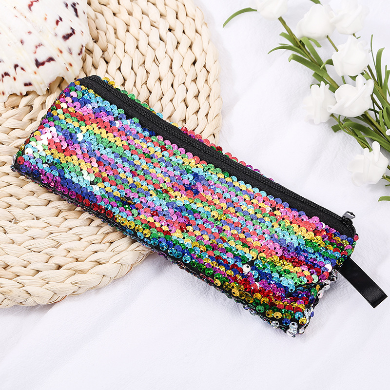 Cross-border sequin bag, mermaid sequin storage bag, loose change storage bag, women's sequin makeup bag, portable tassel women's bag, sequin bag Specification image