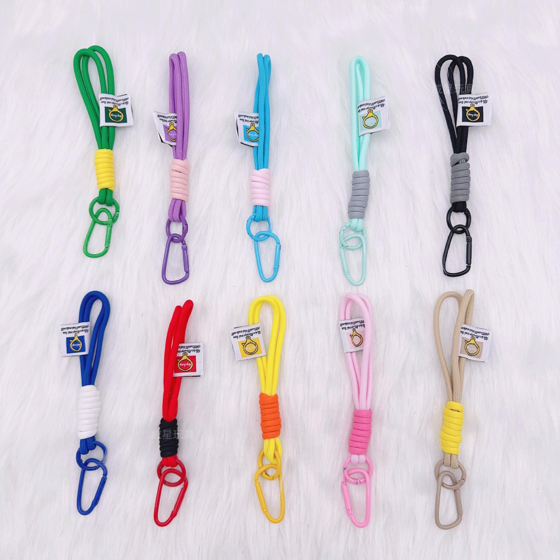 Creative figurine pendant accessories, couple mobile phone lanyards, keychains, hand-woven color-blocked hand lanyards, water cup bag pendants
