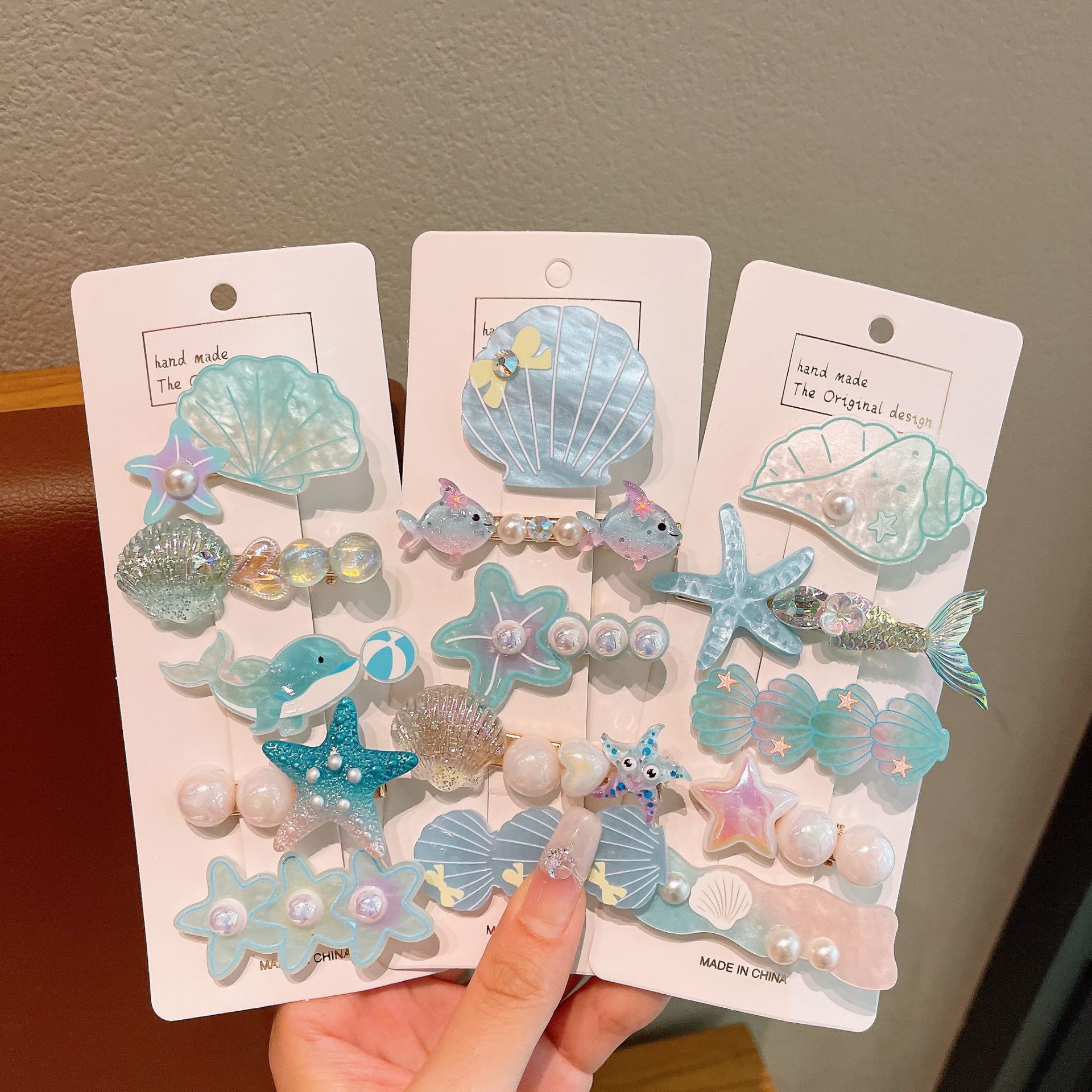 2025 New style Starfish Shell duckbill clip, children's hair clip, girls' side bangs clip, headwear, forehead broken hair clip details Picture