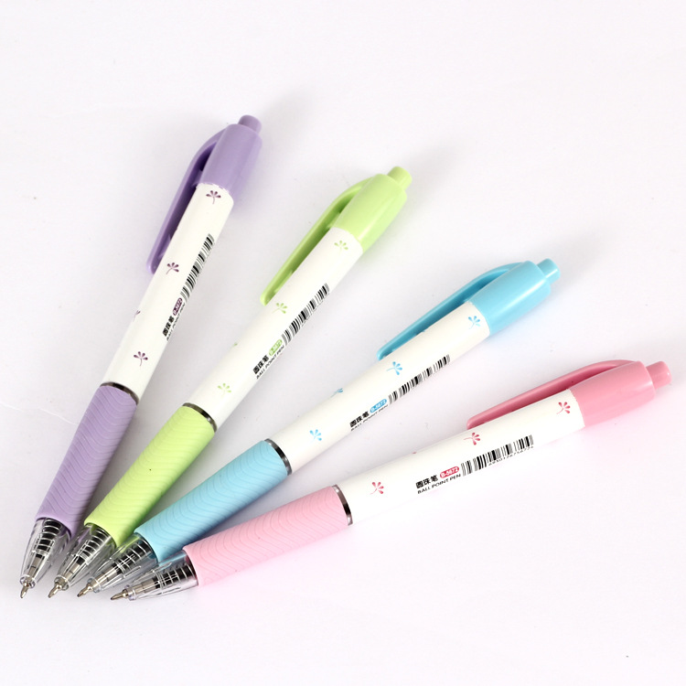 Factory direct supply of student stationery heat transfer pattern ballpoint pen 5672 plastic press 0.5MM Ballpoint pen details Picture