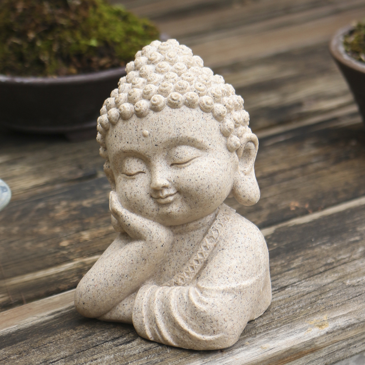 New Amazon imitation stone sleeping posture Buddha statue figurines, home desktop decorations, resin garden ornaments and handicrafts