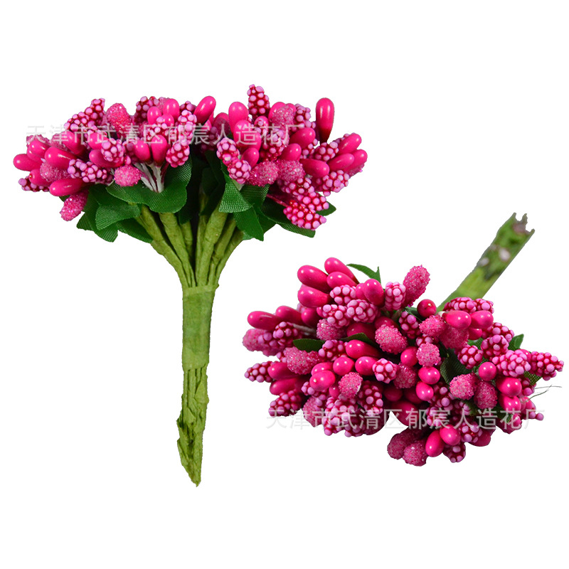 仿真小浆果水晶玻璃珠面珠喜糖盒装饰手工diy花环胸花手腕花制作白底实物图