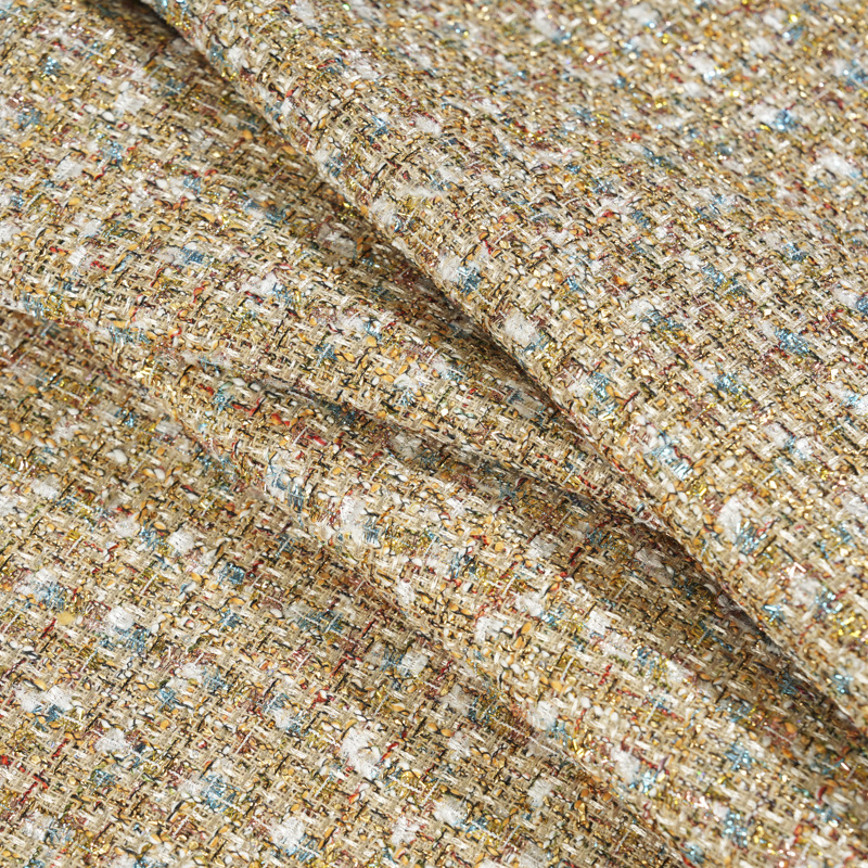 Mokas' little Champs-style fabric for autumn and winter, coarse-spun mixed color fabric, elegant shawls, coats, bags, trousers, skirts and suit fabrics Application Scenario