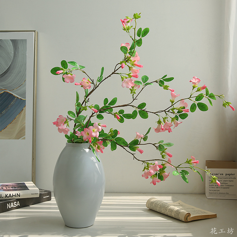 Artificial single-stem morning glories, Chinese-style living room, dining table, entrance hall decorative items, artificial flower window background, flower bouquet arrangement Application Scenario