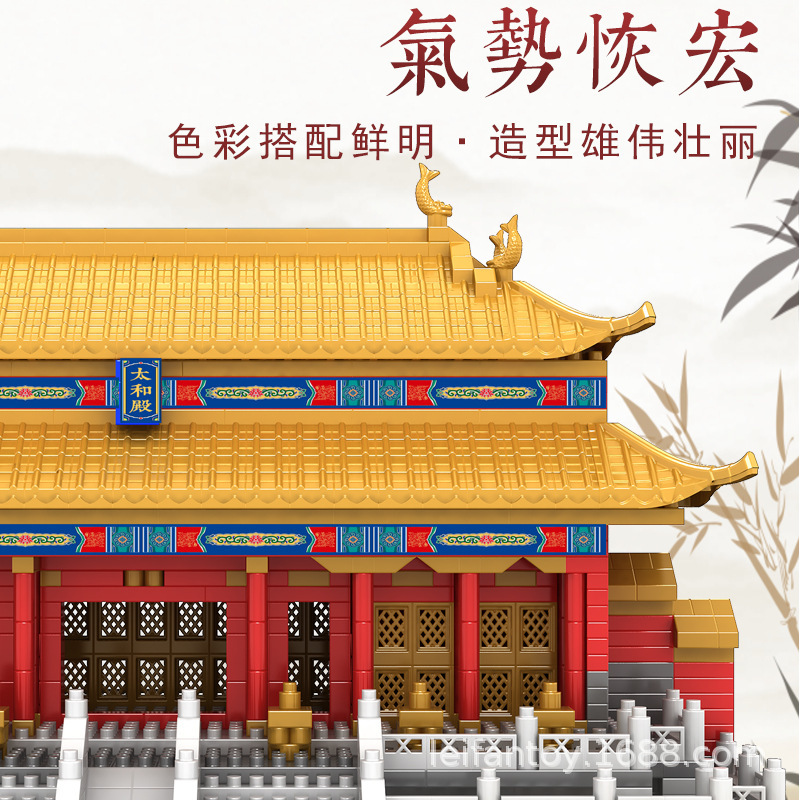 Medium-sized Chinese snow scene, ancient architectural style of the Hall of Great Harmony, micro-particle building blocks 3d stereoscopic puzzle, suitable for girls and boys Application Scenario