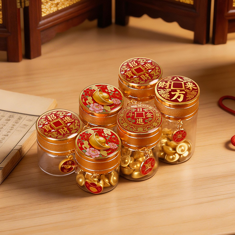 Tuobang Longchuan Gold Bean Storage Bottle, Wish Bottle, Decorative Small Ornaments, Mini Fortune Glass, Money Attracting Bottle, Gold Storage Sealed Empty bottle