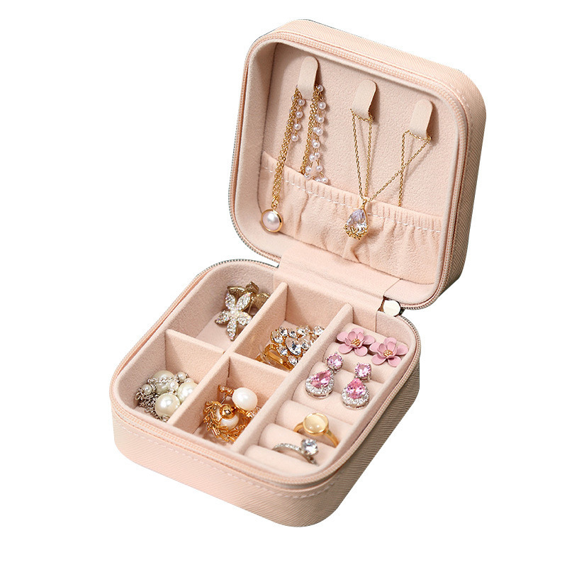 Jewelry box storage box, portable stud earrings, earrings, jewelry, necklace, ring, small, exquisite and mini new style box Item Picture