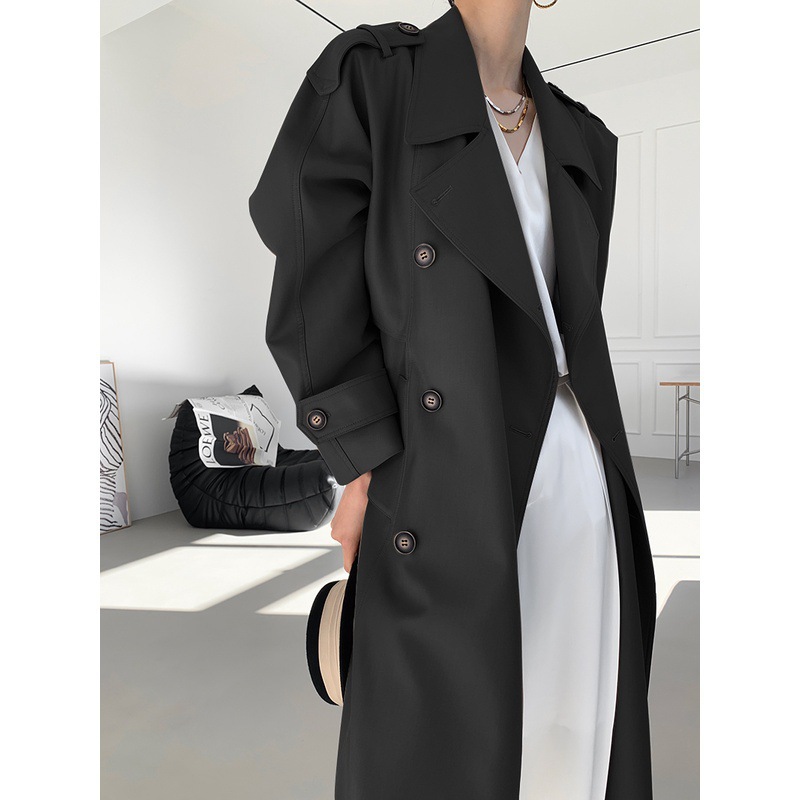 The new mid-length, knee-length, high-end and fashionable style of the British windbreaker for women in the Spring and autumn of 2025 is in vogue details Picture