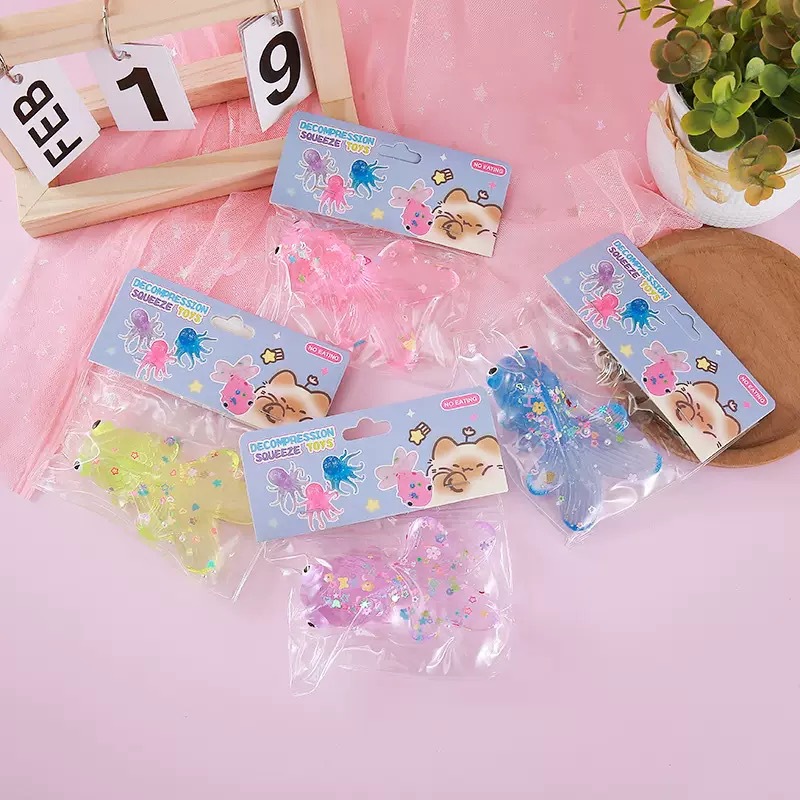 跨境创意滴胶儿童放松可爱小金鱼玩具创意跨境