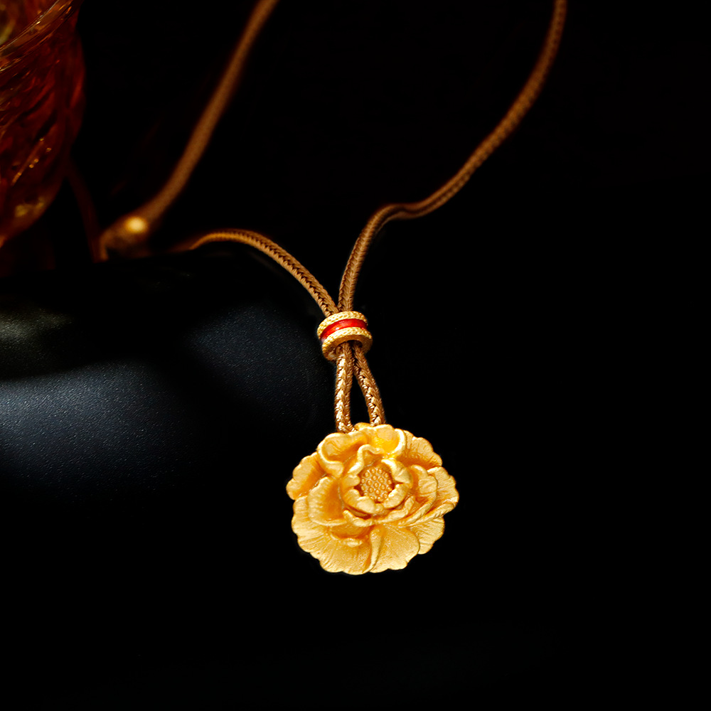 Hyacinth tienda de oro mismo estilo nuevo China peony colgante suéter cadena moda versátil temperamento alto sentido otoño invierno accesorios collar Application Scenario
