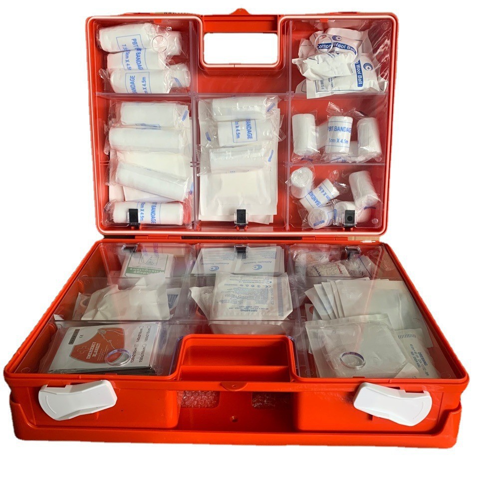 100-person extra-large ABS first aid kit, wall-mounted earthquake disaster prevention and rescue kit, annual inspection medical kit, cross-border export details Picture