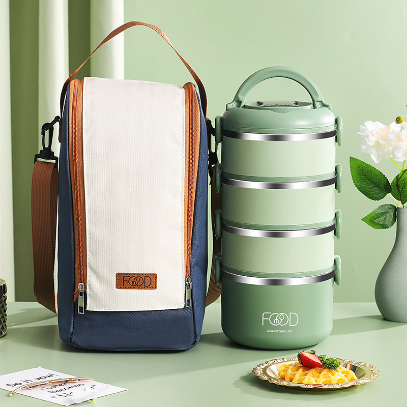 Yimai 304 stainless steel portable multi-layer lunch box for office workers, large-capacity insulated lunch box for students Application Scenario