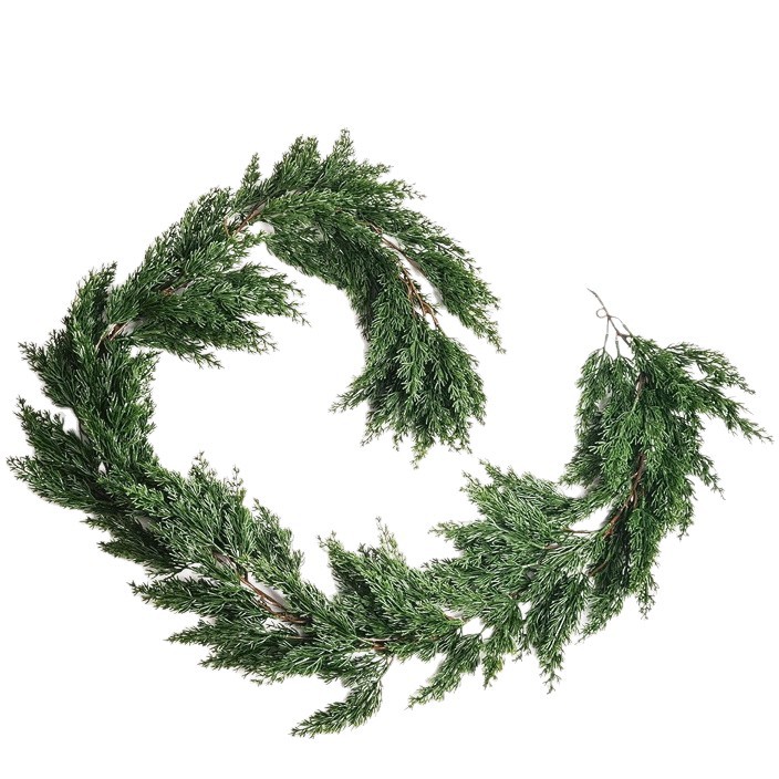 亚马逊新款仿真圣诞松针藤条手感软胶圣诞节装饰人造松针水草藤条白底实物图