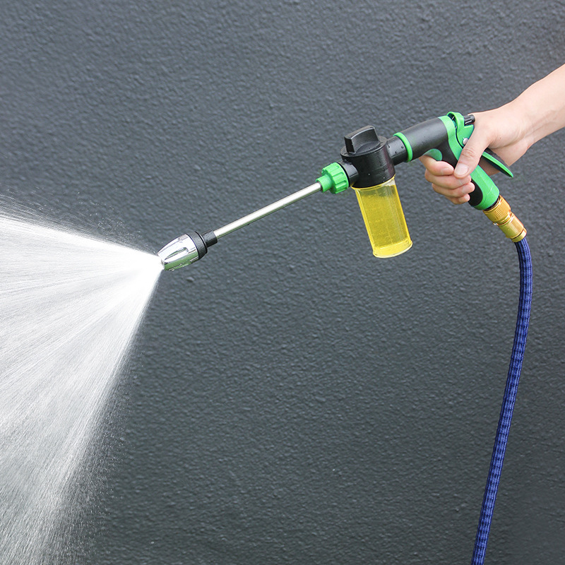 源头工厂T8长杆枪高压长枪家用洗车工具金属加长手柄包胶洗车水枪细节图