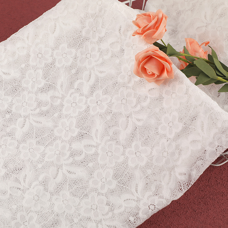 Elastic floral lace fabric Specification image