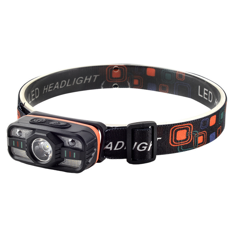 Cross-border LED outdoor strong bald light strip, COB rechargeable headlamp, cycling night fishing, running light, white and red dual-light Item Picture
