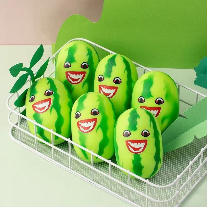 网红西瓜捏捏乐减压玩具创意水果玩偶西瓜条公仔摆件捏捏解压神器