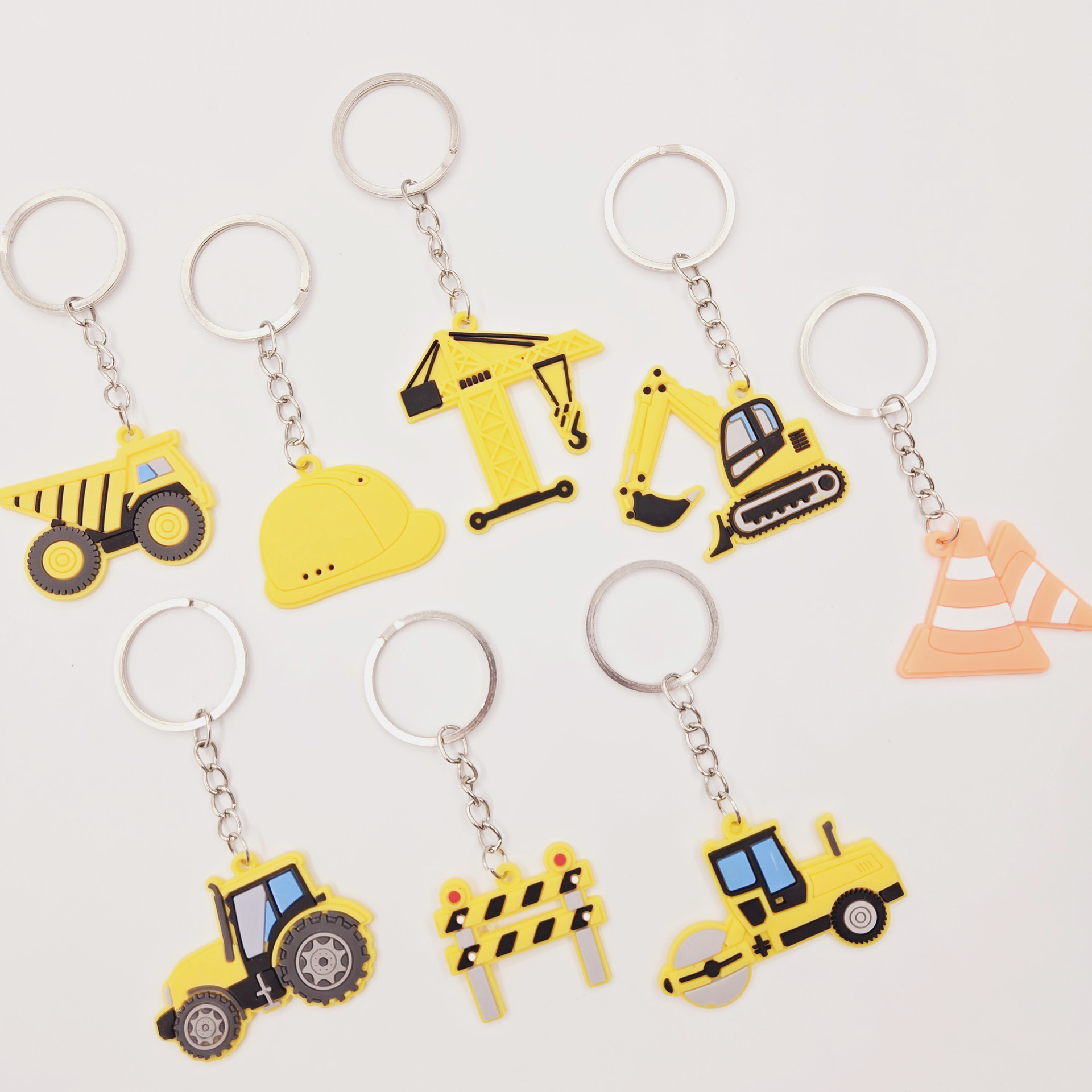 Wholesale of cross-border excavator cartoon keychains, PVC soft rubber key chains, pendants and small gifts for school students Specification image