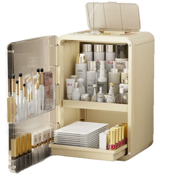 Light luxury cosmetics storage box, desktop lipstick box storage rack, dressing table dust-proof storage box, cosmetics storage box Item Picture