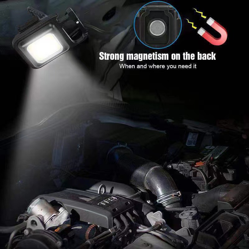 Best-selling multi-functional keychain light Type-C, rechargeable strong magnetic work light, outdoor mini keychain portable light details Picture