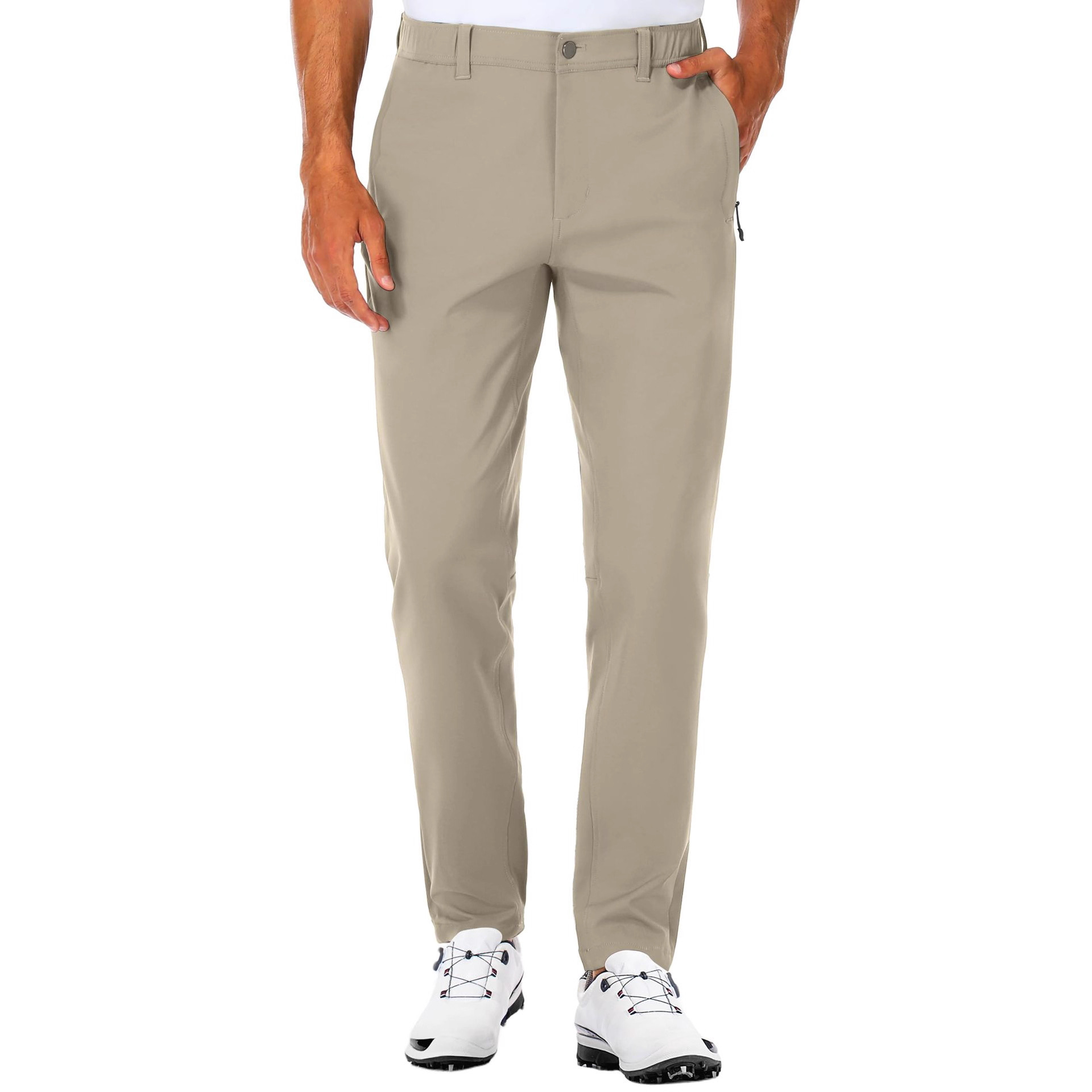 跨境爆款男士高尔夫裤弹力修身户外运动徒步休闲拉链口袋休闲长裤