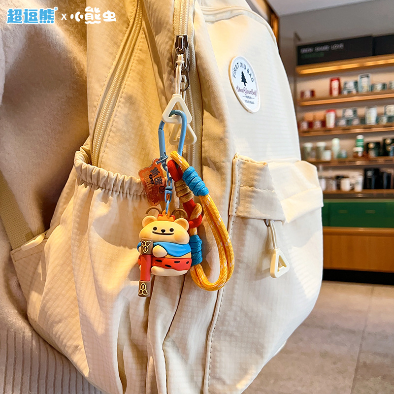 钥匙扣/卡通钥匙扣挂件/钥匙扣公仔挂件/流沙入油玩具/宋锦小马挂件细节图