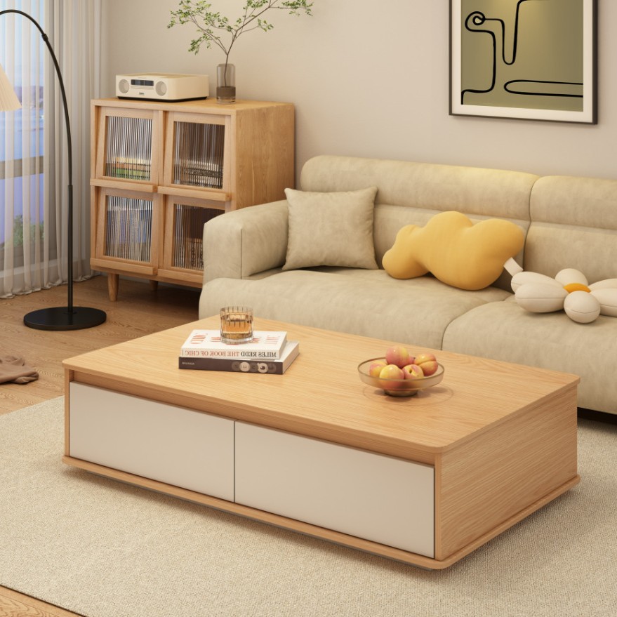 茶几客厅家用2025新款创意小户型出租屋原木风格卧室简易收纳桌子