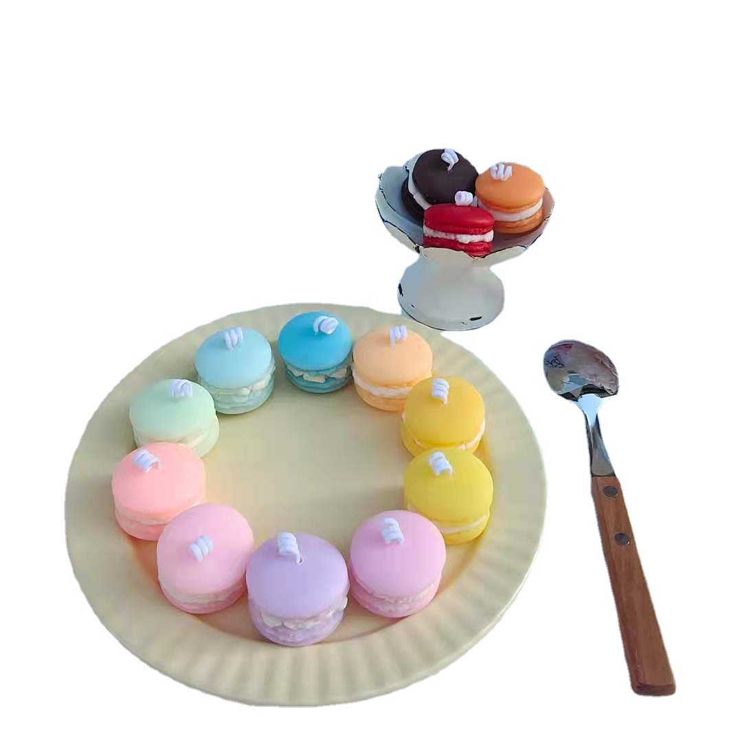 少女心马卡龙香薰蜡烛可爱生日伴手礼物拍摄道具卧室摆设婚庆情人白底实物图